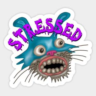 Stressed Bunny Purple Sticker